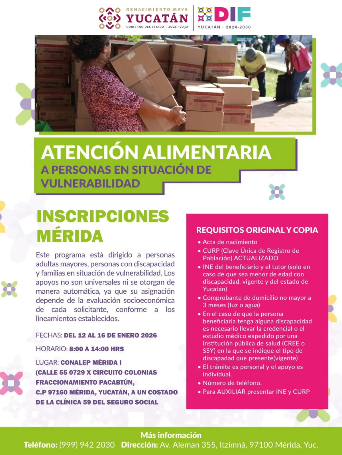 DIF YUCATÁN INICIA REGISTRO DE PROGRAMA ATENCIÓN ALIMENTARIA